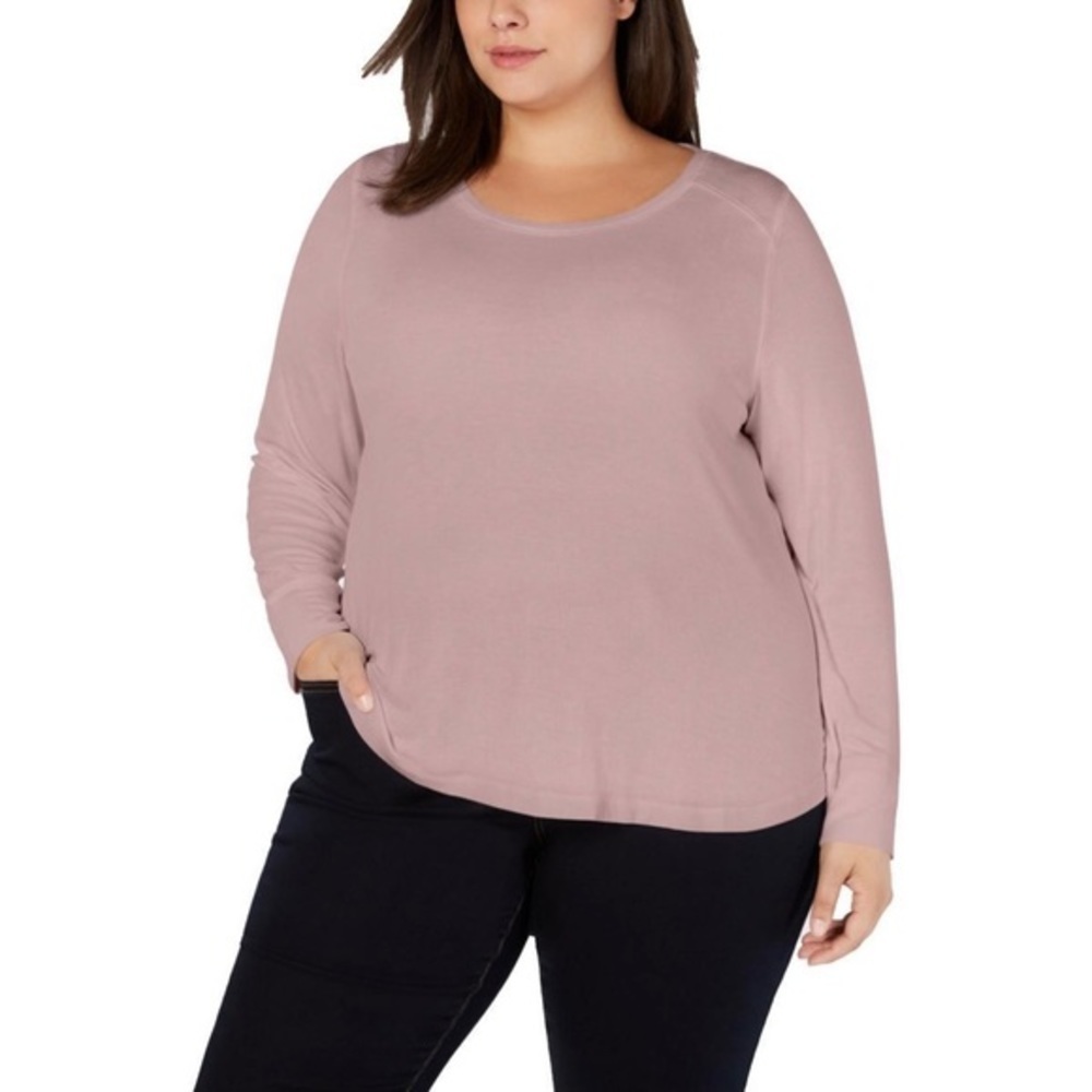 INC Womens Plus Ribbed Long Sleeves Pullover Top​